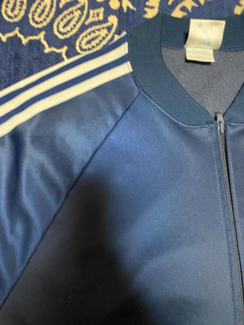 80s USA製 adidas トラックジャケット ATP ネイビー Lサイズ