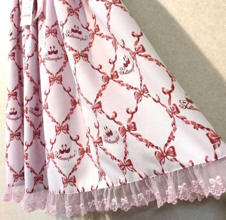 morphose　Dressy Ribbon ジャンパースカート　ピンク