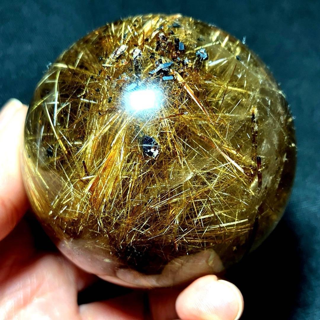 超絶綺麗✨62mm ゴールドルチルクォーツ　丸玉　スフィア　金針水晶