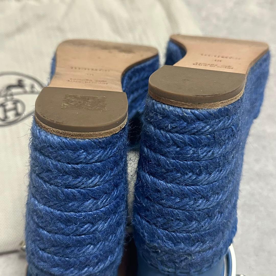 HERMES / ティヴォリ エスパドリーユ　ウェッジソール ケリー金具 38
