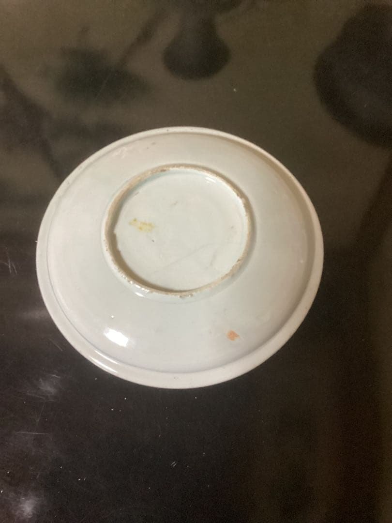 骨董古美術　初期伊万里　江戸期染付花文皿　幅約20.5cm